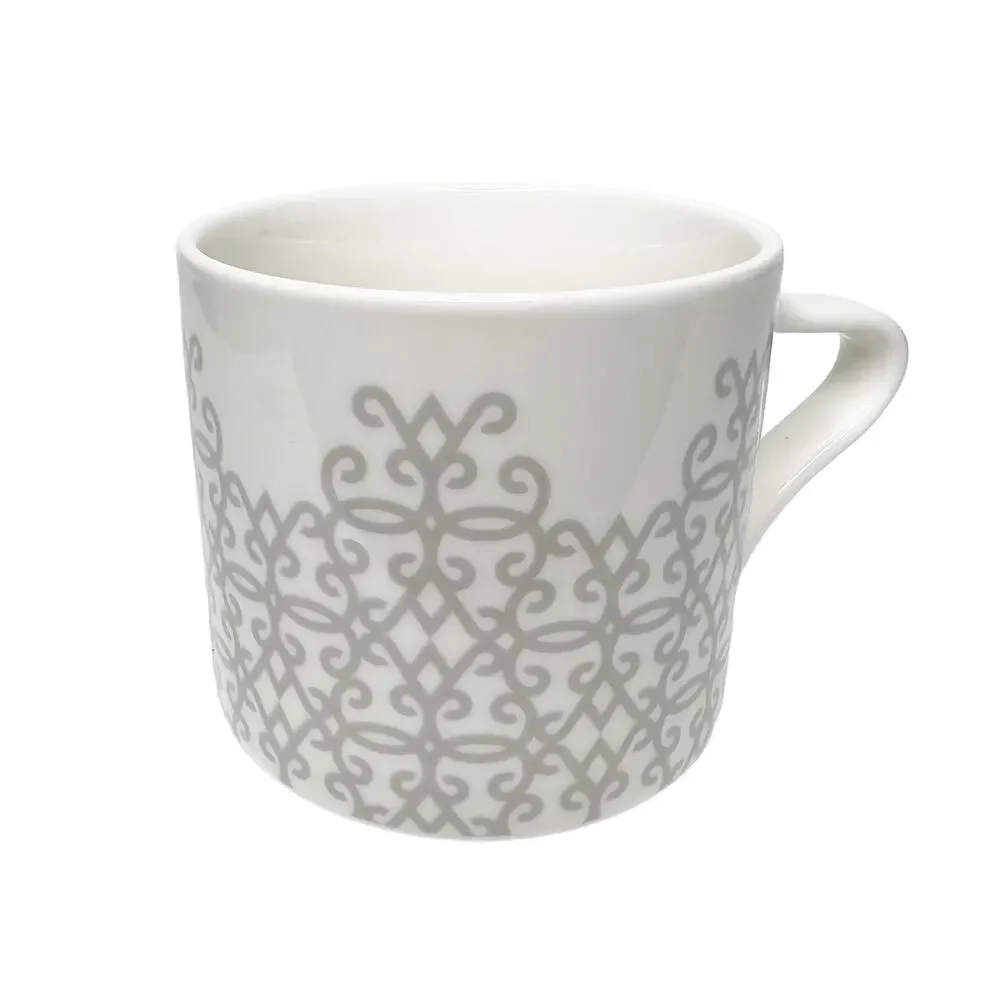 STARBUCKS Coffee 2017 Porcelain Gray Lattice White Gray Mug 12 oz